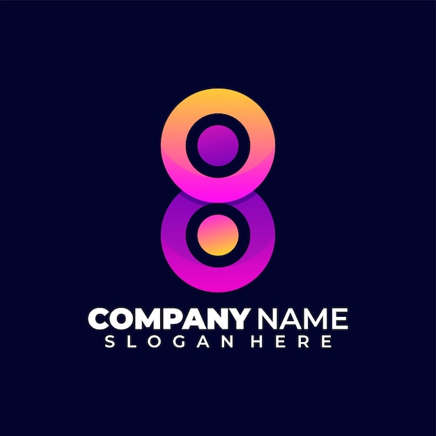 Free Vector number 8 modern logo