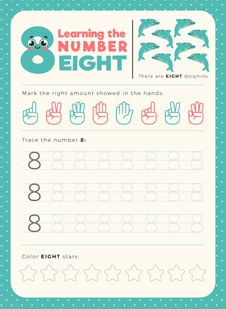 Number 8 worksheet template