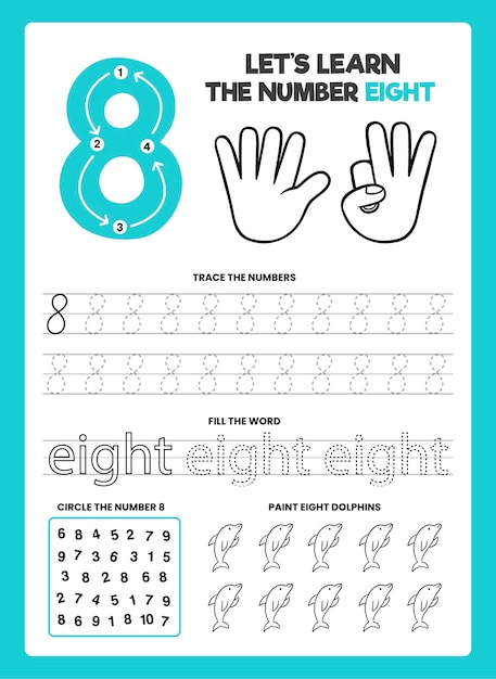 Number 8 worksheet template