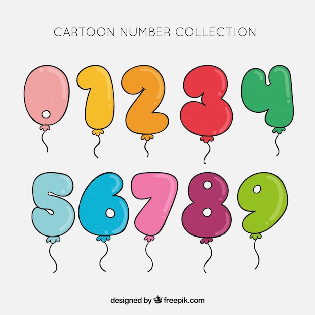 Number collection as balloons