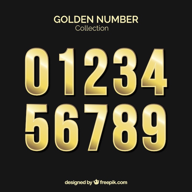 Number collection with golden style