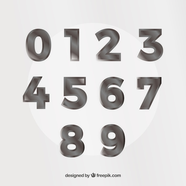 Number collection with silver style