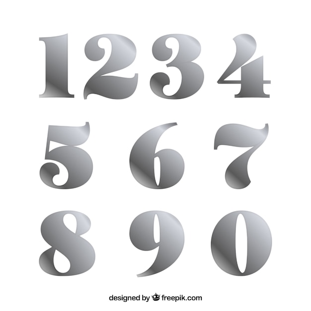 Number collection with silver style