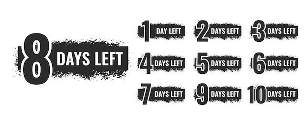 Free vector number of days left countdown template time is running out vector