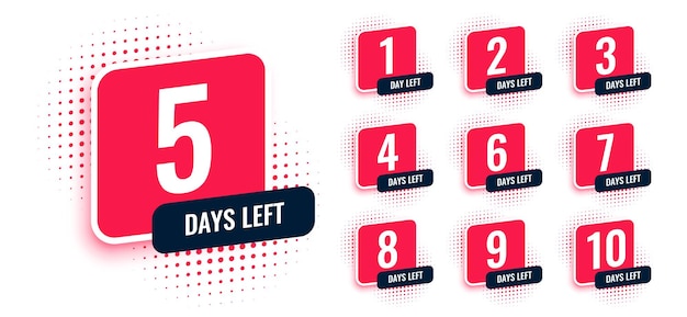 Number of days left countdown timer banners