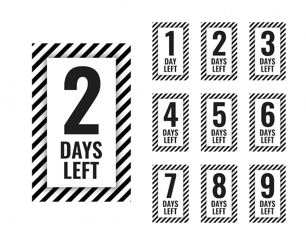 Free Vector number of days left countdown timer