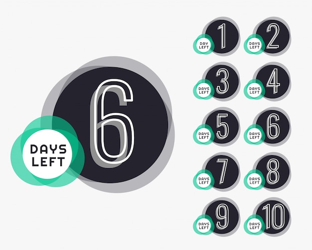 Free vector number of days left countdown timer