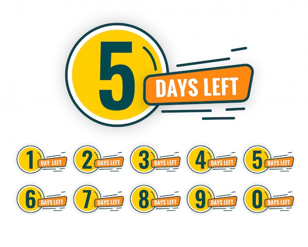 Free Vector number of days left counter abstract 