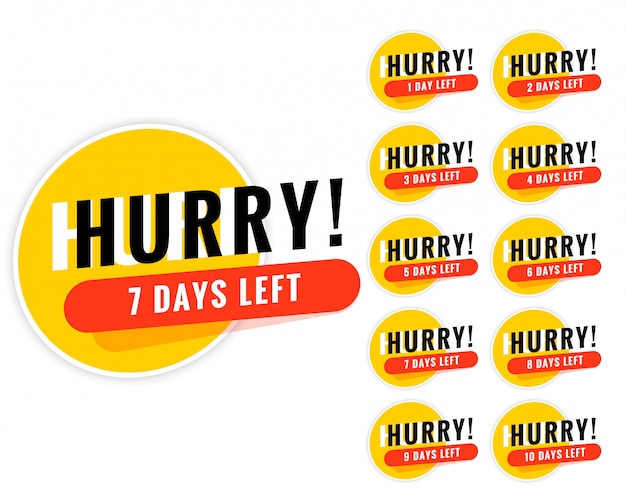 Free Vector number of days left promotional banner design