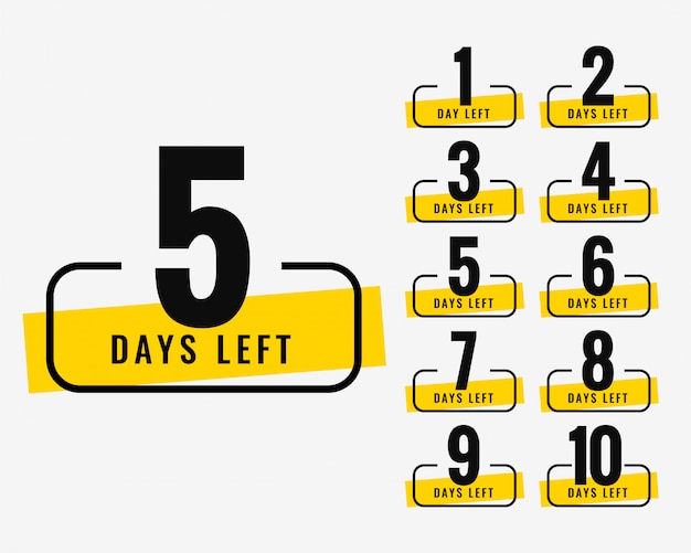 Free Vector number of days left promotional banner symbol