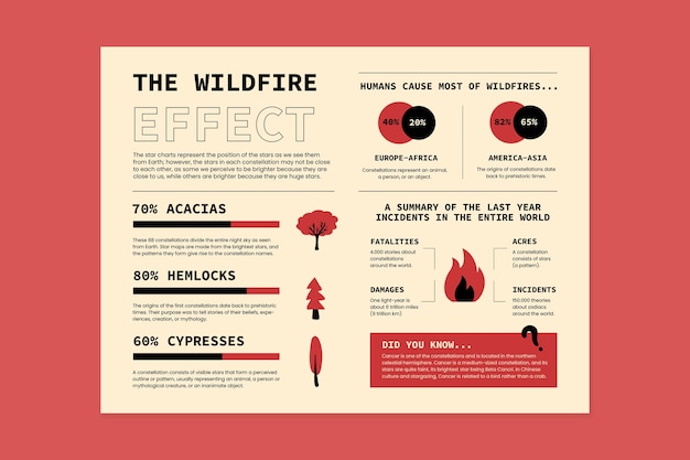 Number of wildfires infographic template