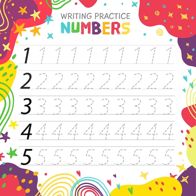 Free Vector numbers tracing template