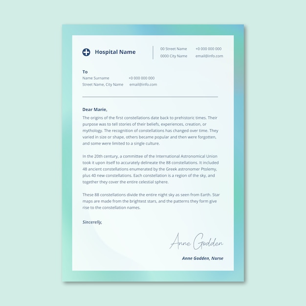 Nurse cover letter template design