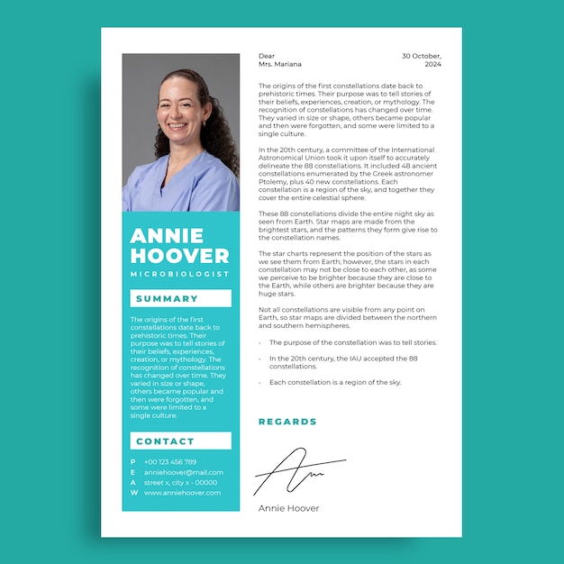 Nurse cover letter template design