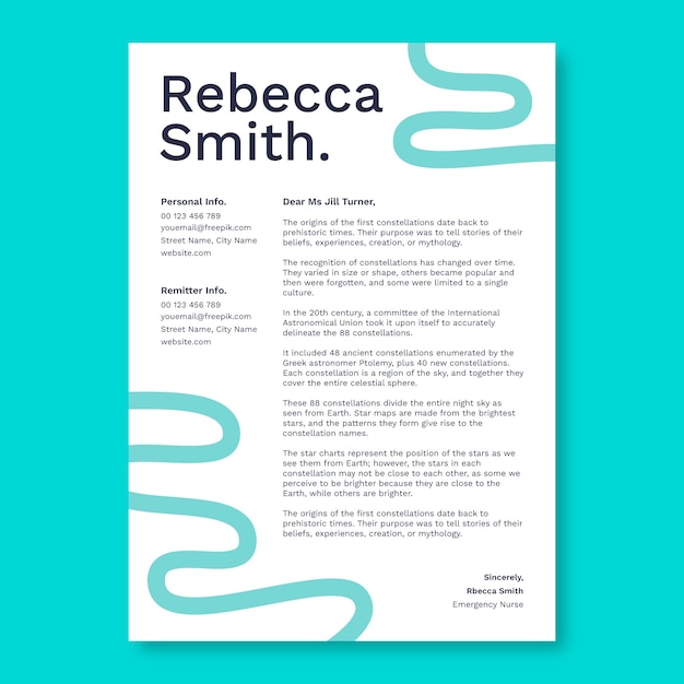 Nurse cover letter template design