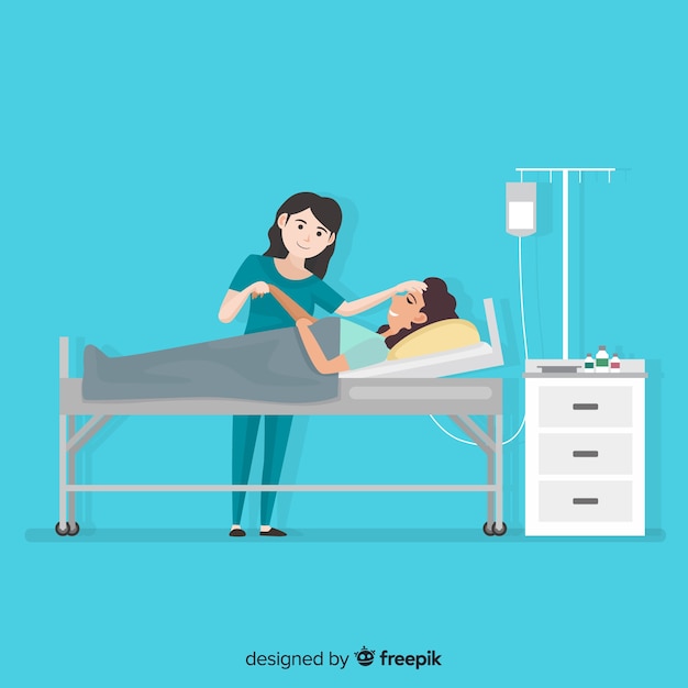 Free Vector nurse helping patient background