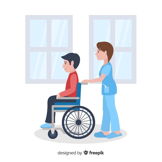 Free Vector nurse helping patient background