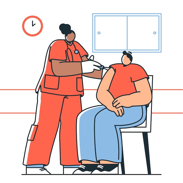 Free Vector nurse putting an injection concept illustration