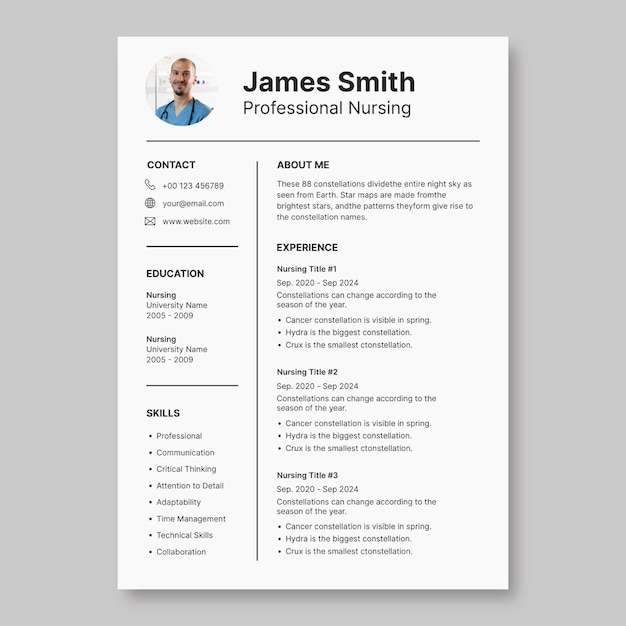 Nurse  resume template design