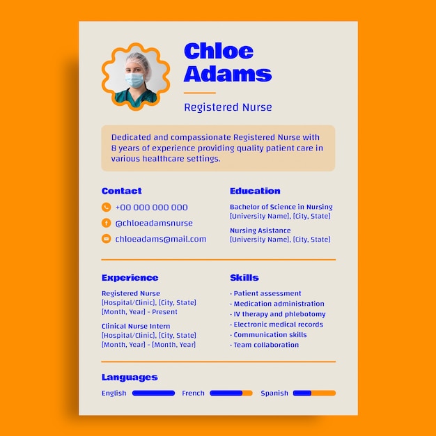 Nurse  resume template design