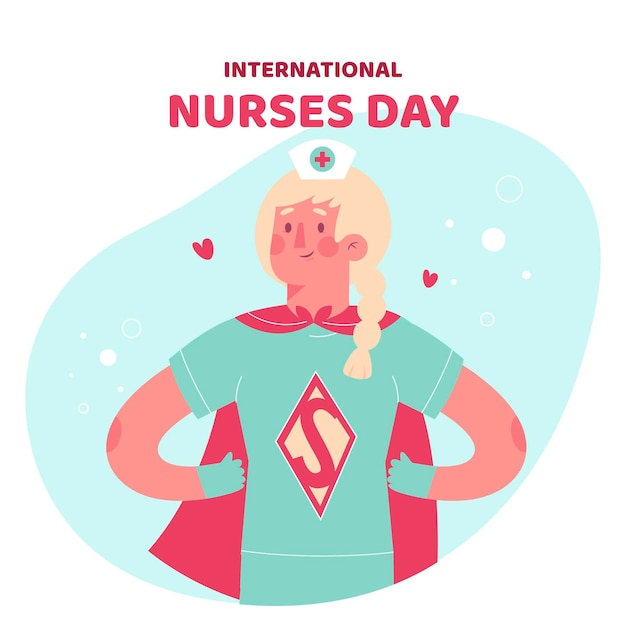 Free Vector nurse wearing a superhero costume