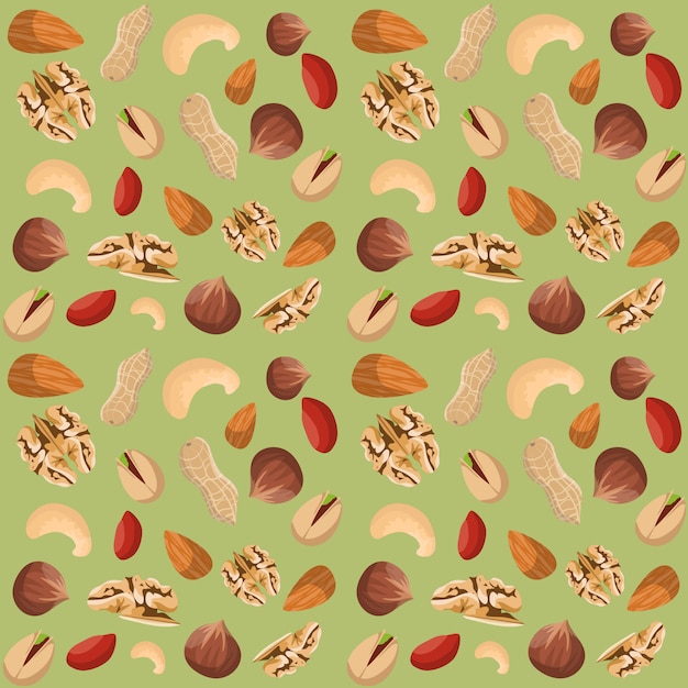 Nut mix seamless pattern