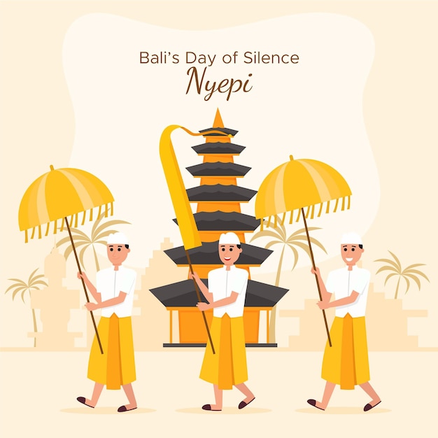 Free Vector nyepi celebration illustration