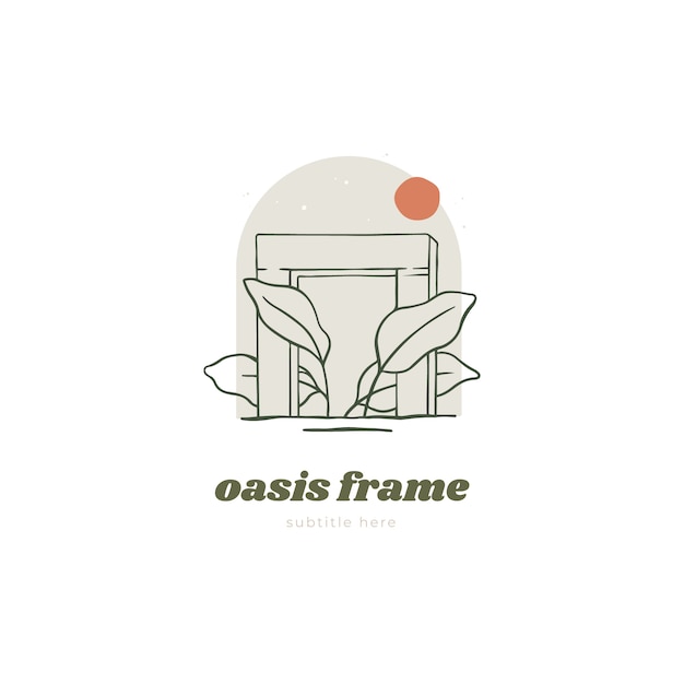 Free Vector oasis frame logo template