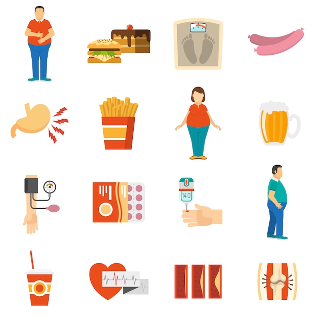 Obesity Problem Icons