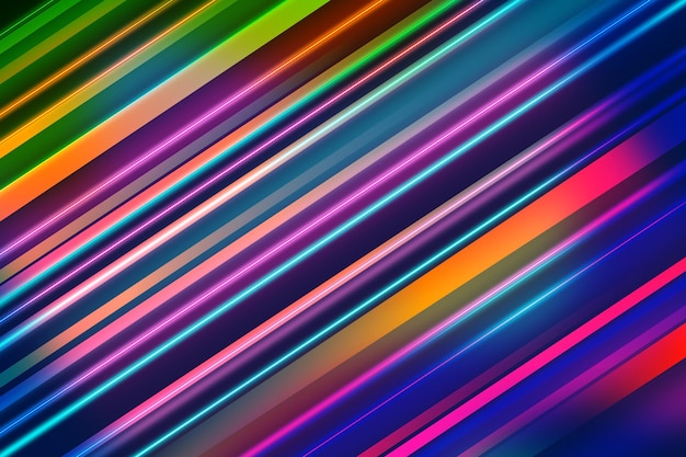 Oblique coloured lines abstract neon lights background