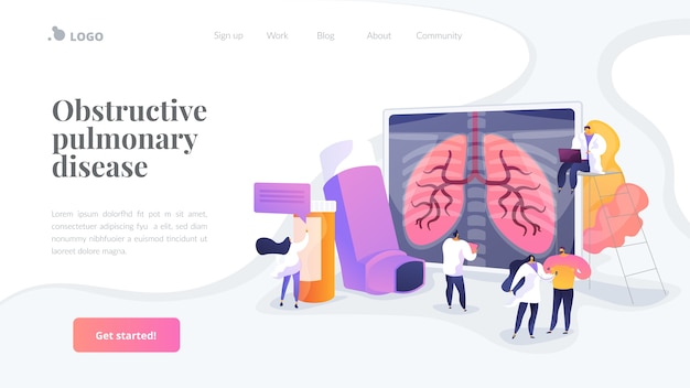 Free Vector obstructive pulmonary disease landing page template