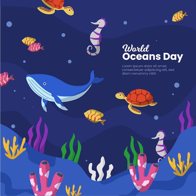 Oceans day event template design