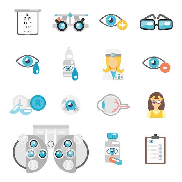 Free Vector oculist flat icons