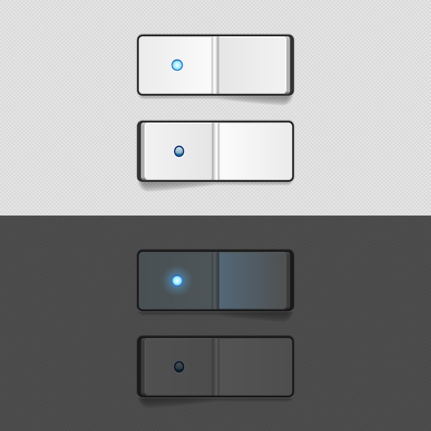 Free Vector on and off switch buttons