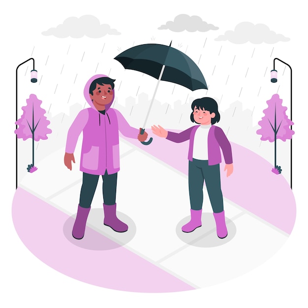 Free Vector offering umbrella  concept illustration