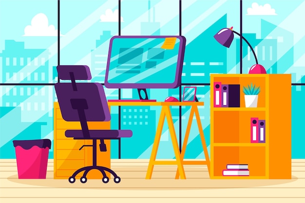 Free Vector office background for video conferencing