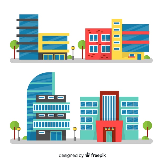 Free Vector office building set