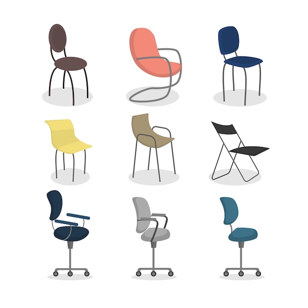 Office chairs set Modern colorful furniture for companies