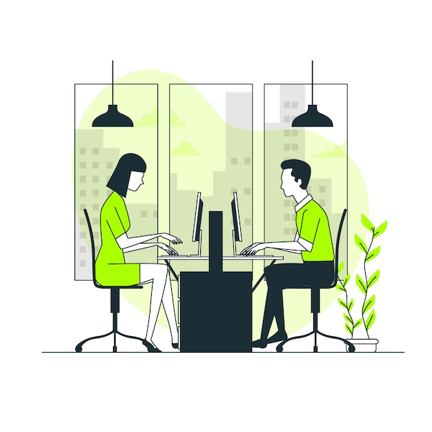 Free Vector in the office concept illustration