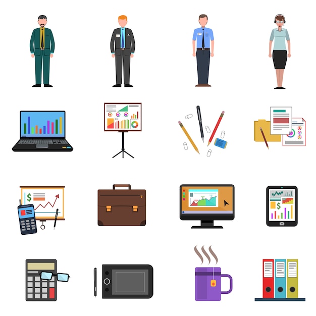 Office Icons Flat Set