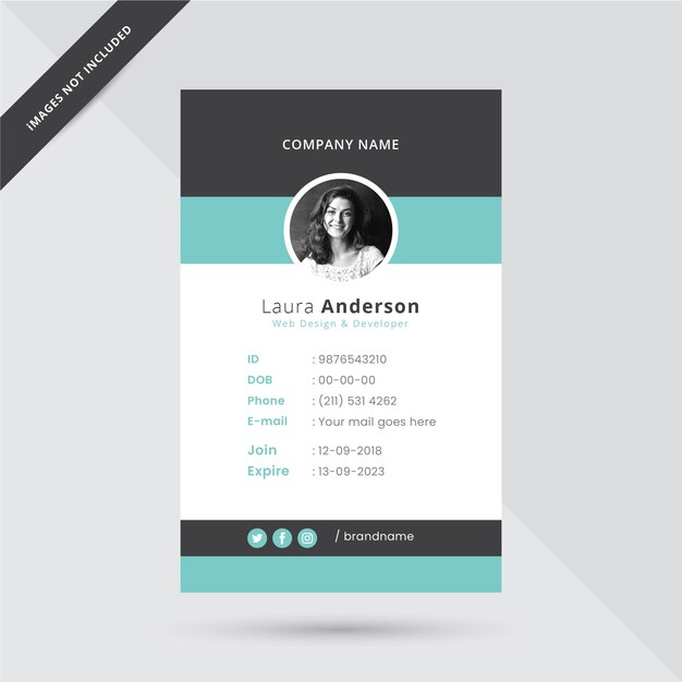 Office id card template illustration