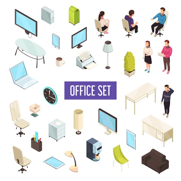 Office Isometric Set