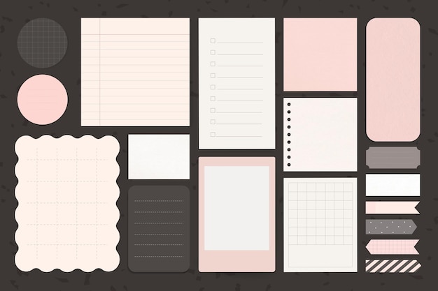 Free Vector office stationery notepad set