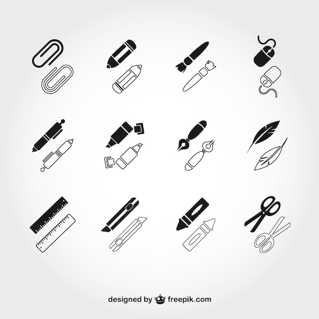 Free Vector office supplies icons