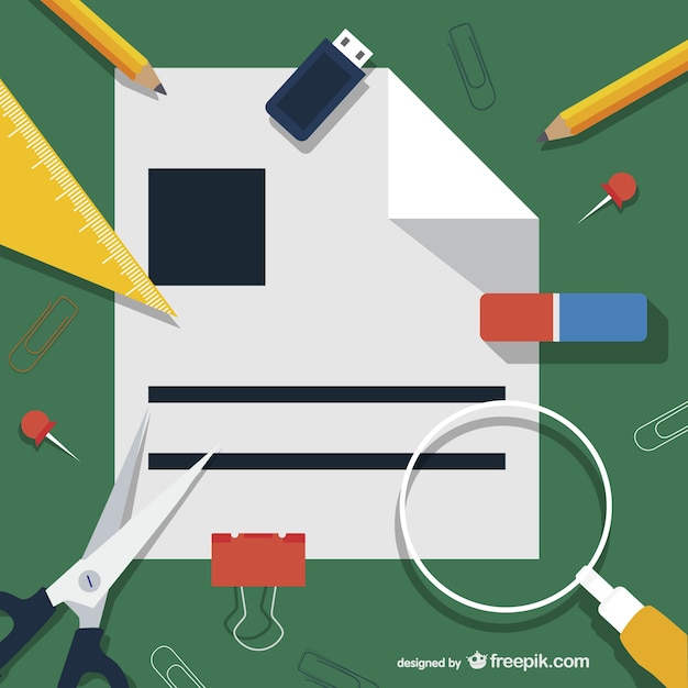 Office supplies illustration