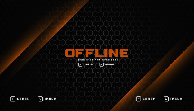 Free Vector offline gaming banner with hexagonal black background