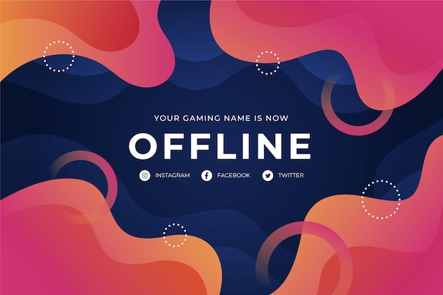 Offline twitch abstract banner template