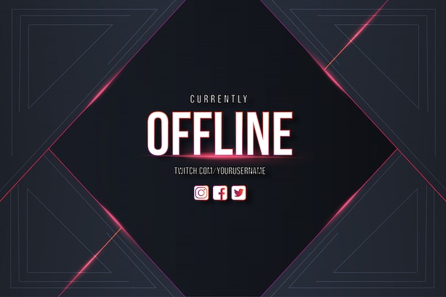 Free Vector offline twitch background design with modern background