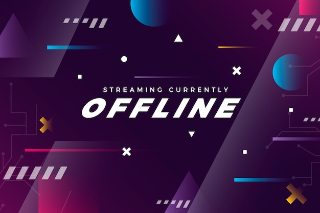 Free vector offline twitch banner gammer style template