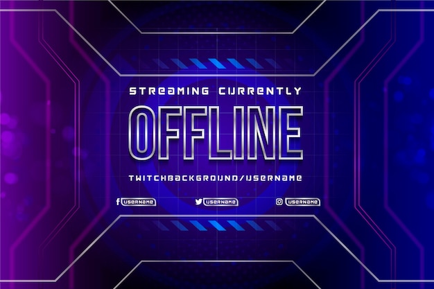 Free Vector offline twitch banner gammer style